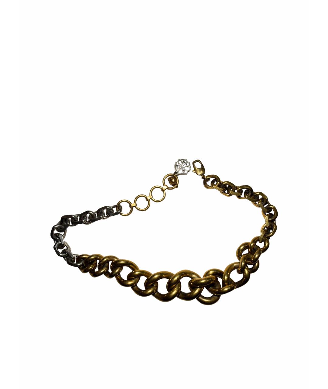 ALEXANDER MCQUEEN Золотое металлическое колье, фото 1