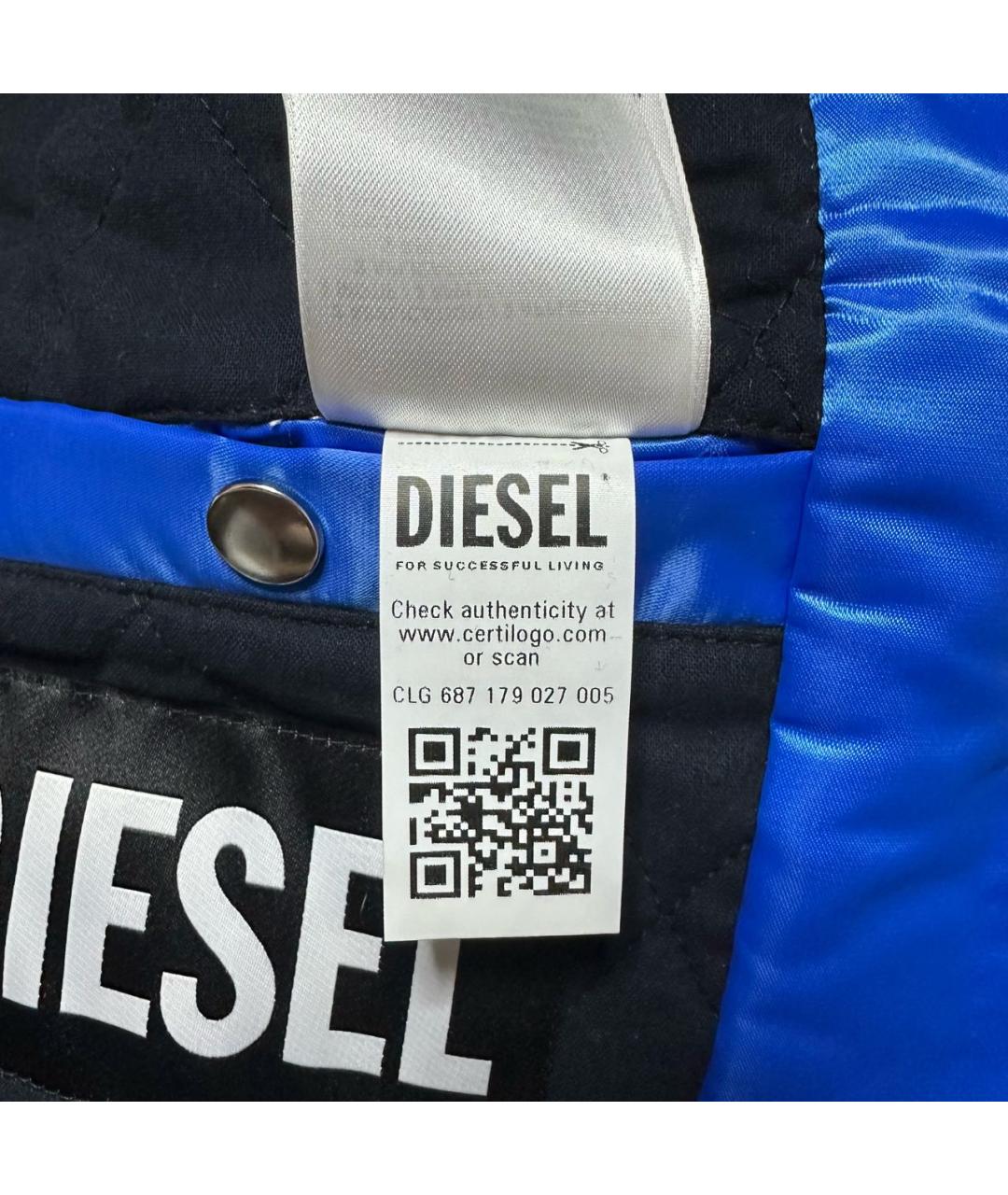 DIESEL Синяя полиэстеровая куртка, фото 4