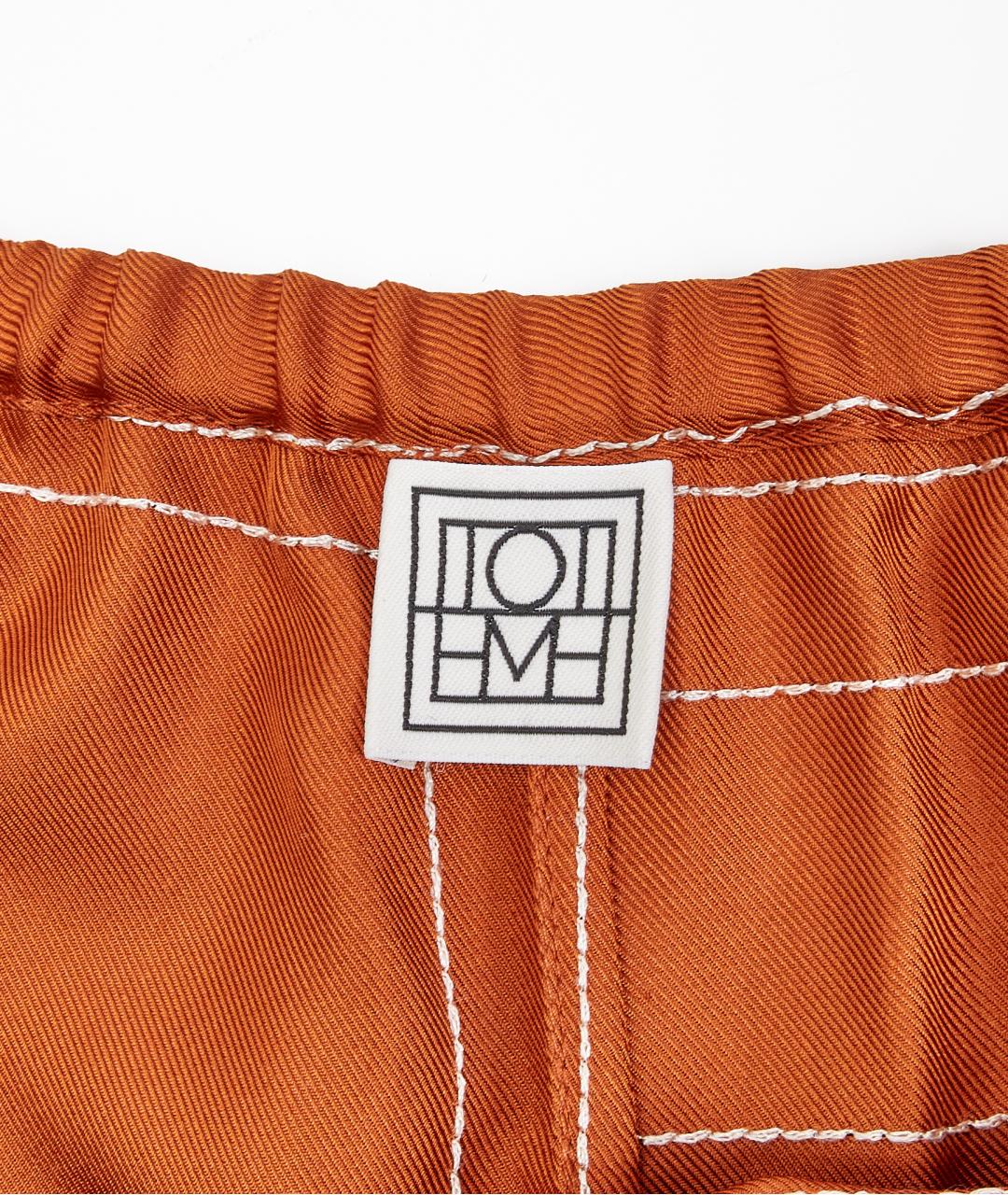 TOTEME Оранжевый шелковый костюм с брюками, фото 4