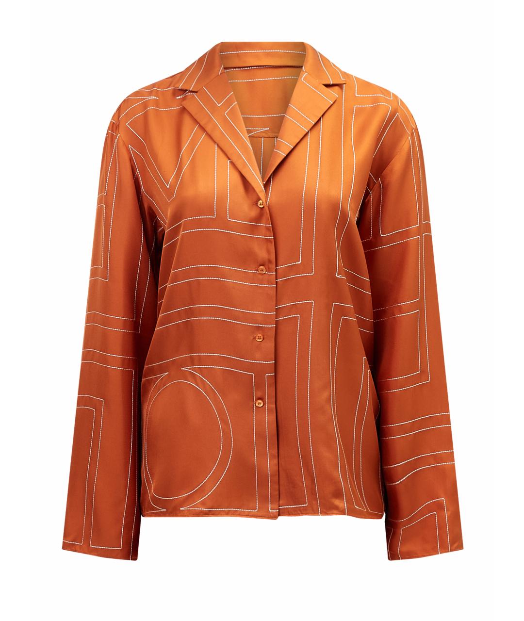 TOTEME Оранжевый шелковый костюм с брюками, фото 1