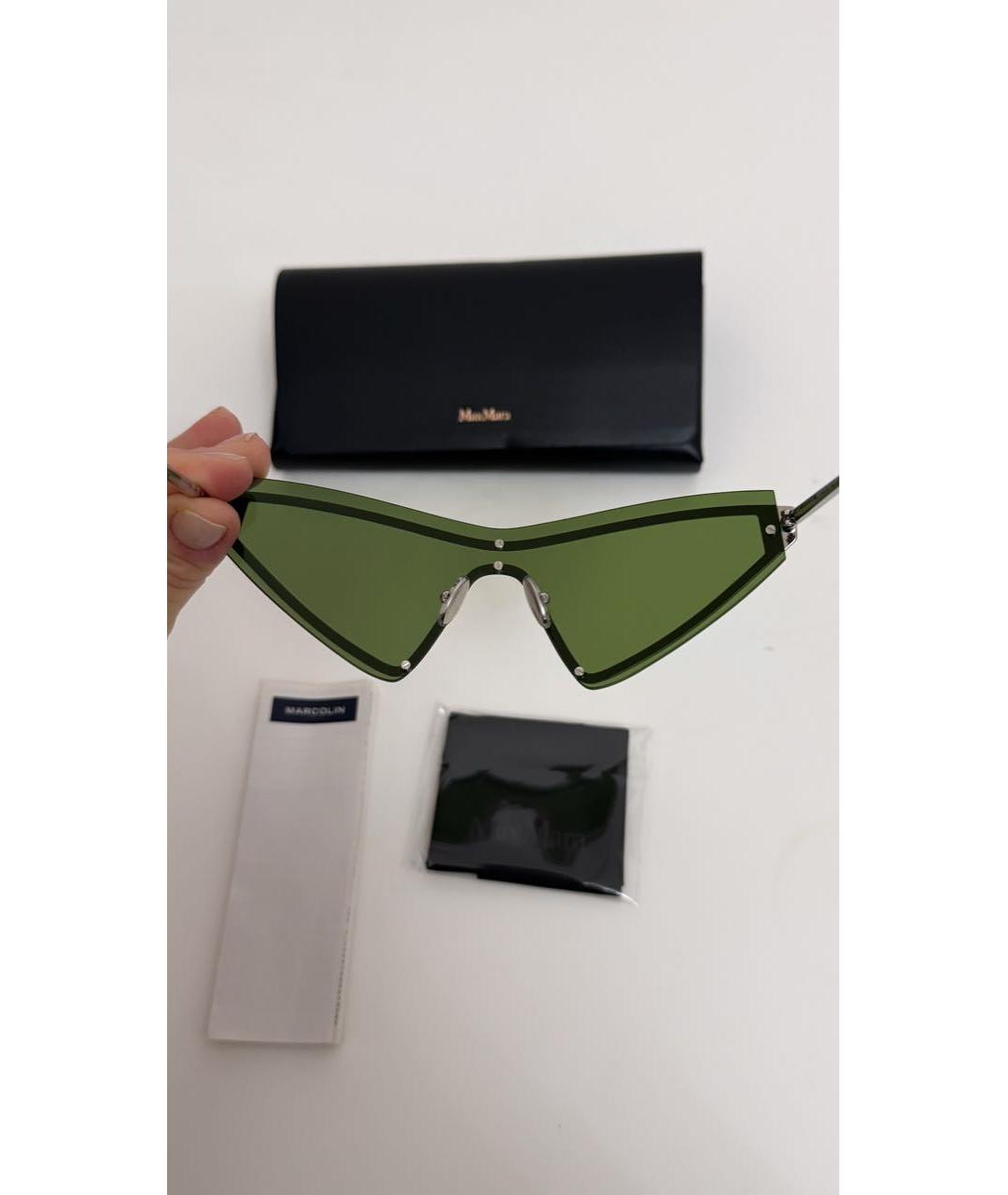 SPORTMAX Серебряные металлические солнцезащитные очки, фото 5