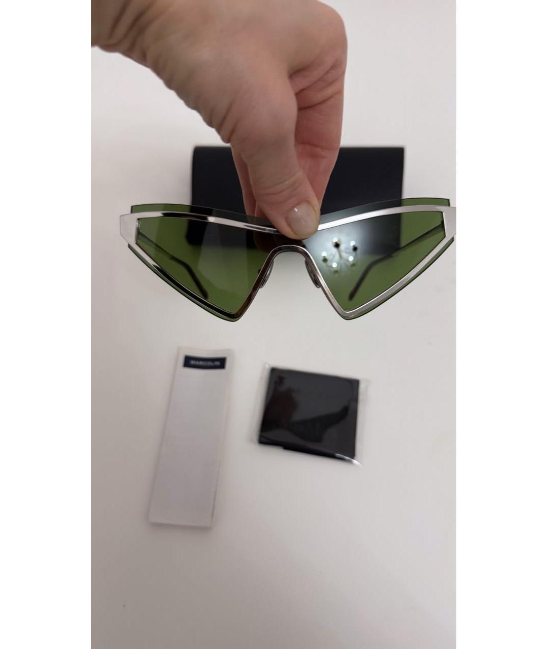 SPORTMAX Серебряные металлические солнцезащитные очки, фото 3