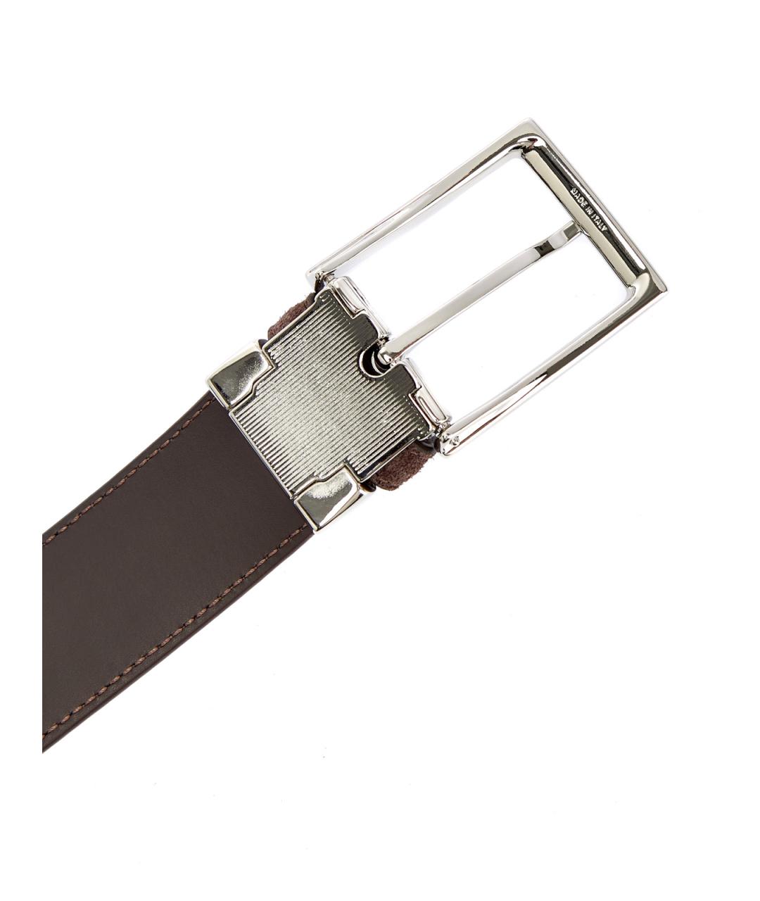 CANALI Коричневый замшевый ремень, фото 5