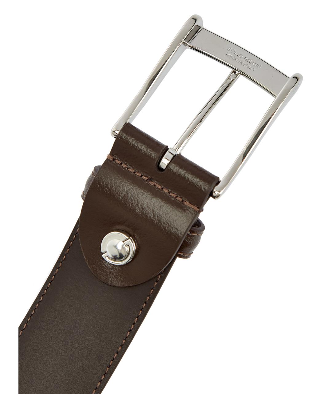 CANALI Коричневый кожаный ремень, фото 5
