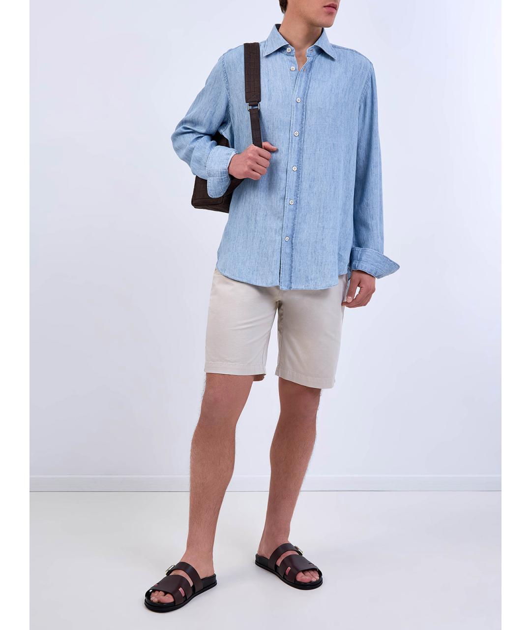 ELEVENTY Голубая кэжуал рубашка, фото 3