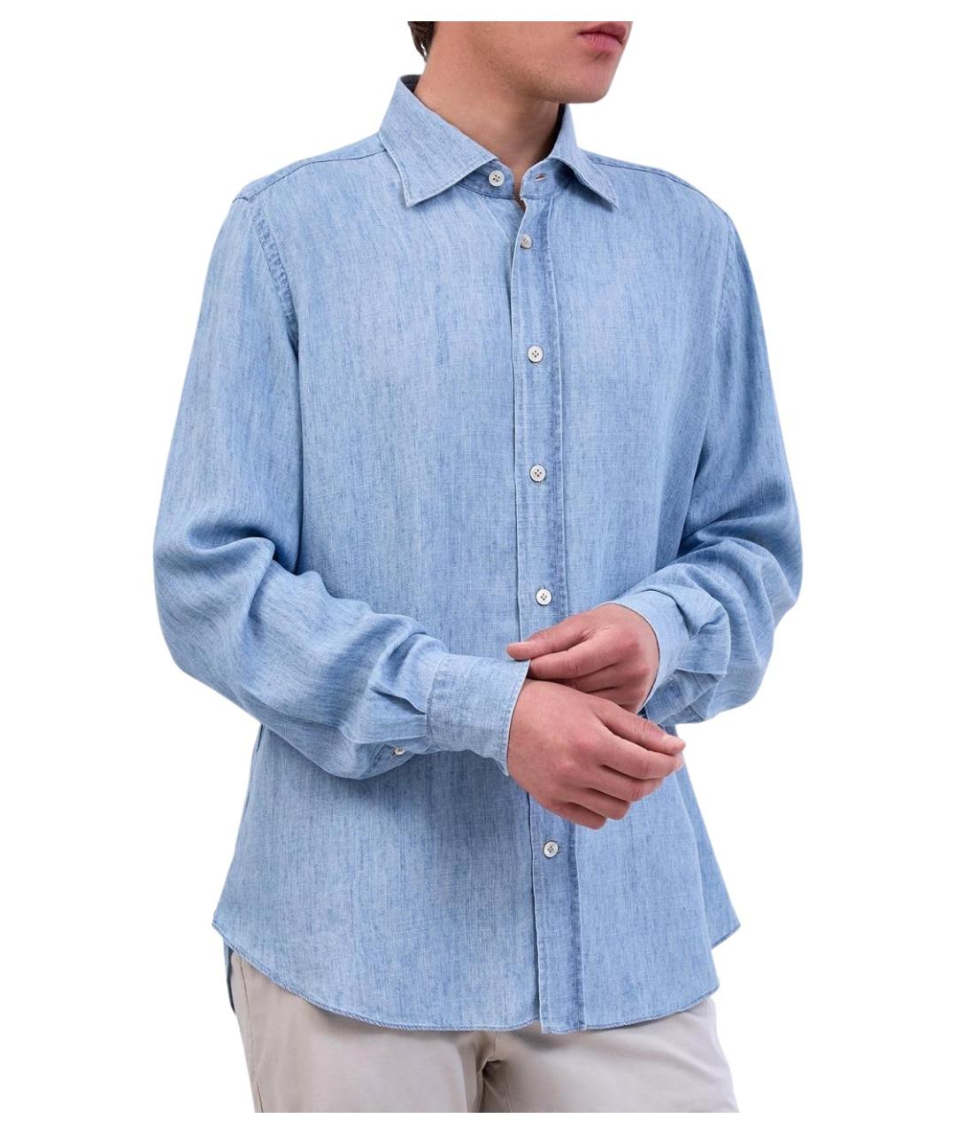 ELEVENTY Голубая кэжуал рубашка, фото 1