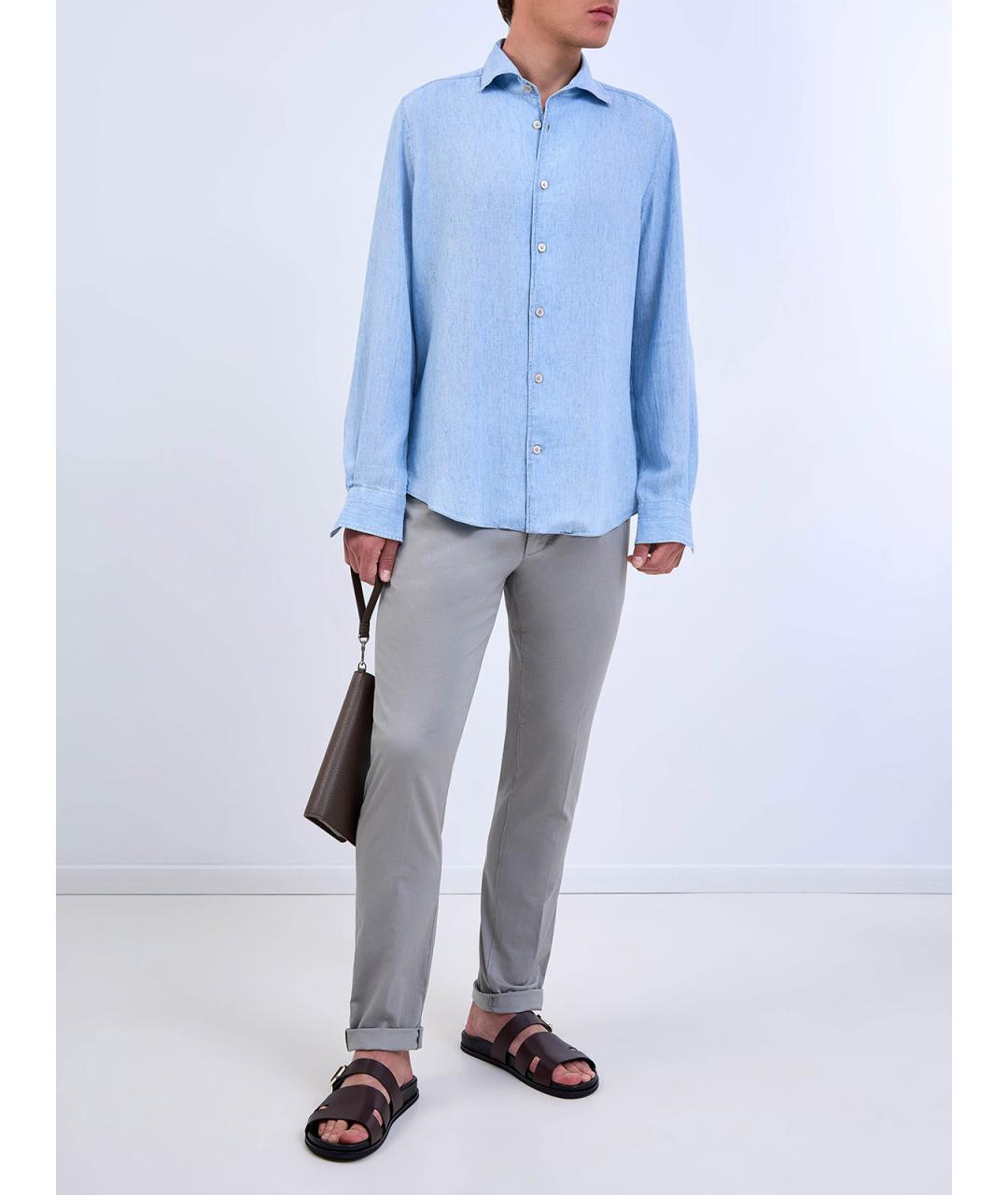 ELEVENTY Голубая кэжуал рубашка, фото 3