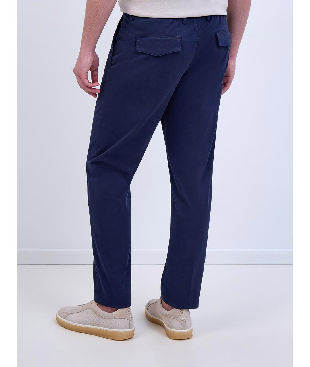 ELEVENTY Синие хлопковые повседневные брюки, фото 4