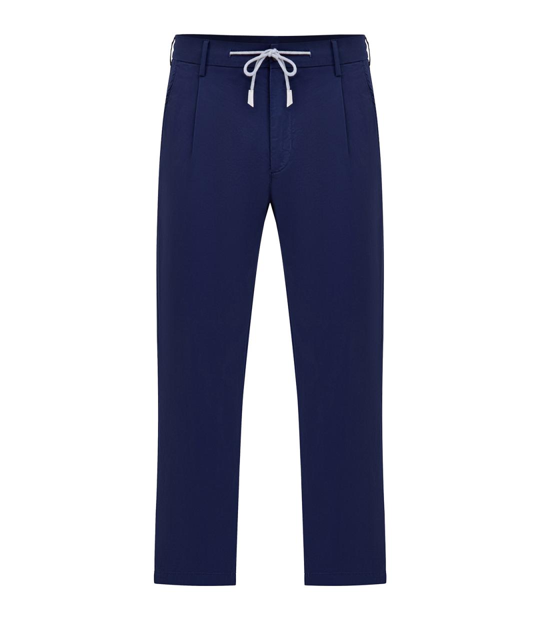 ELEVENTY Синие хлопковые повседневные брюки, фото 1