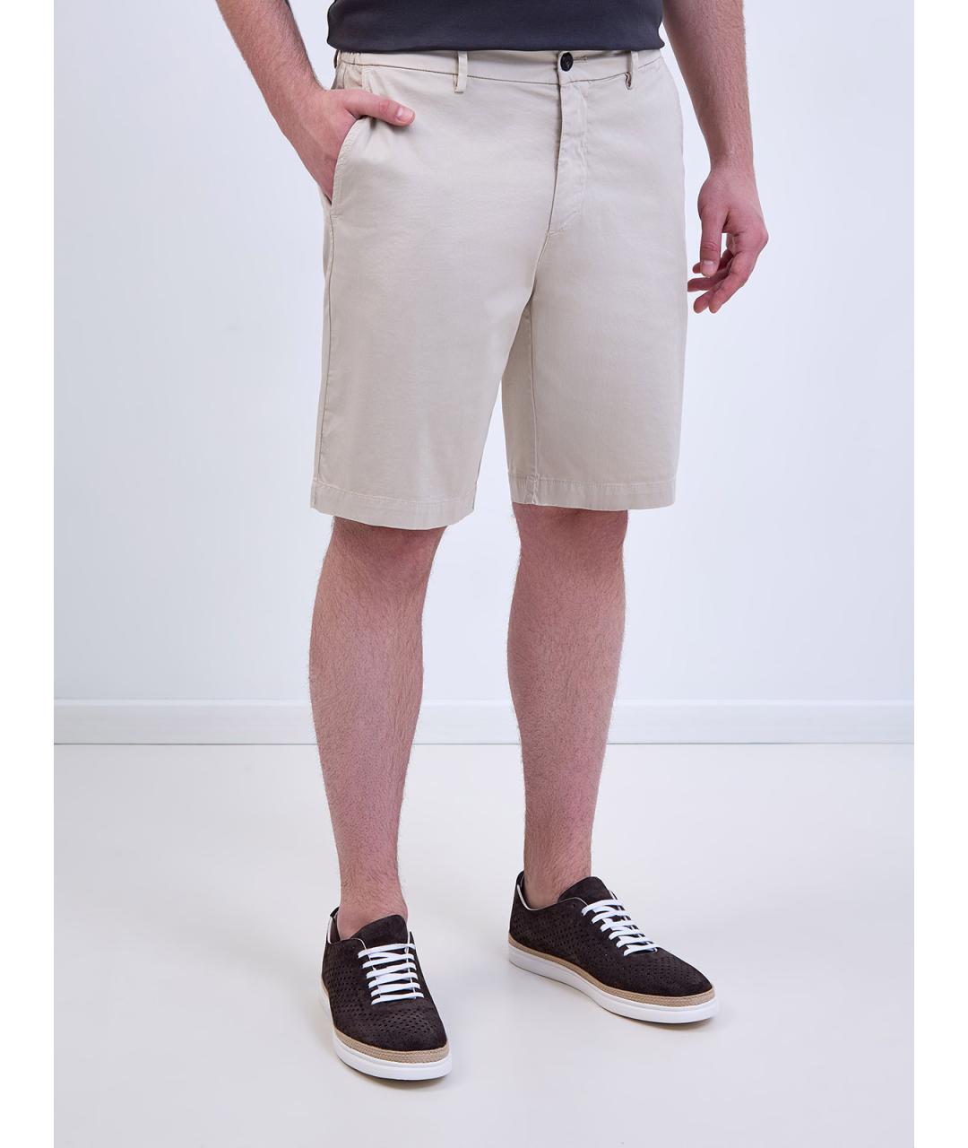 ELEVENTY Бежевые хлопковые шорты, фото 3