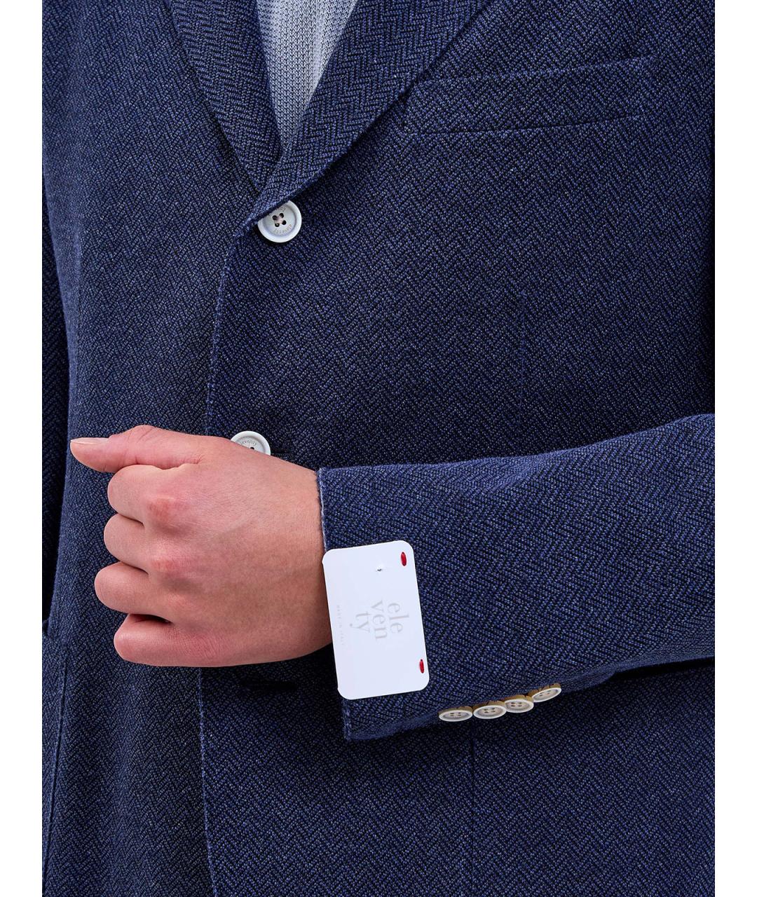ELEVENTY Синий хлопковый пиджак, фото 5