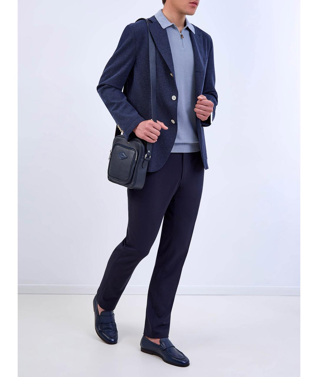 ELEVENTY Синий хлопковый пиджак, фото 2