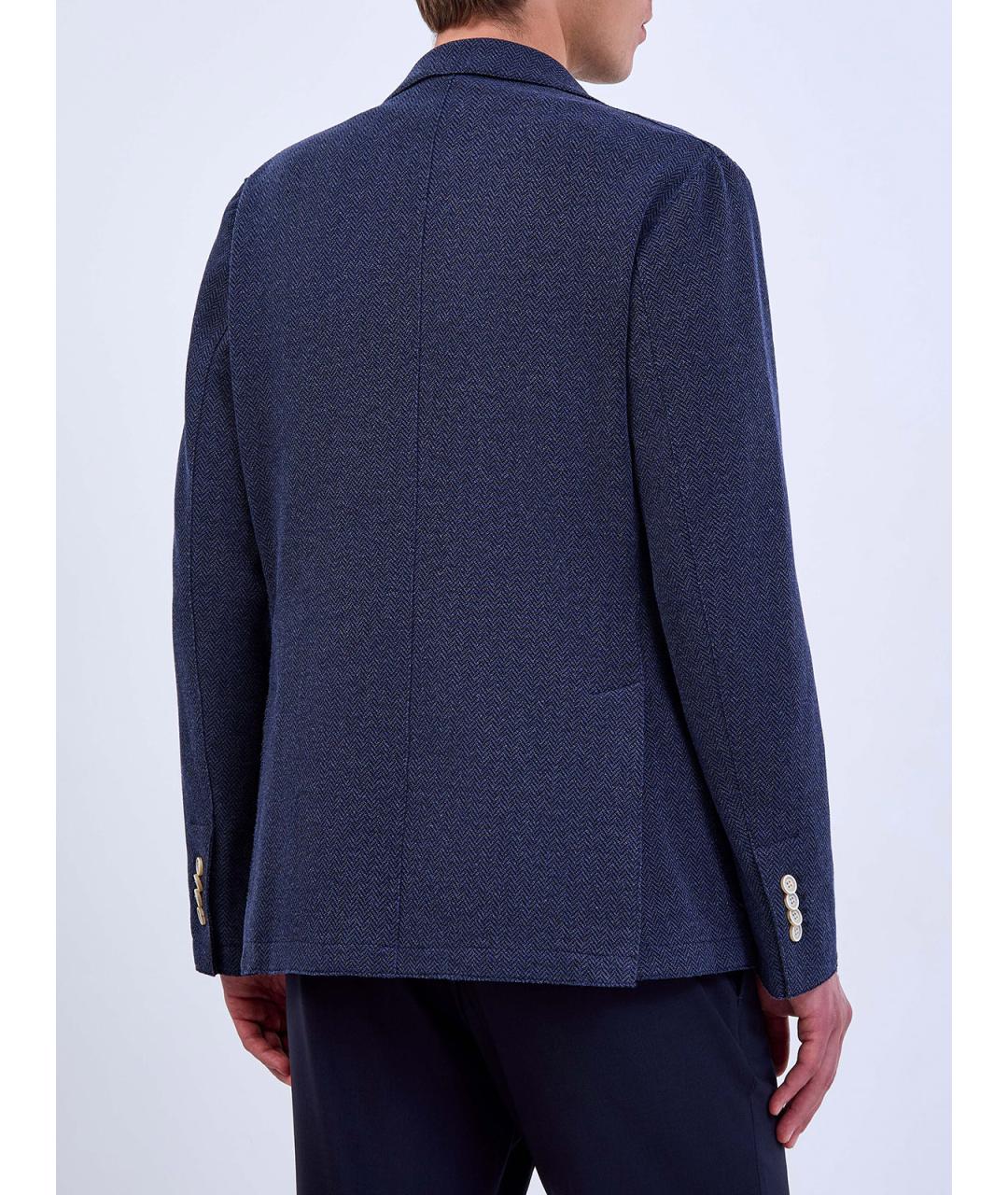 ELEVENTY Синий хлопковый пиджак, фото 4