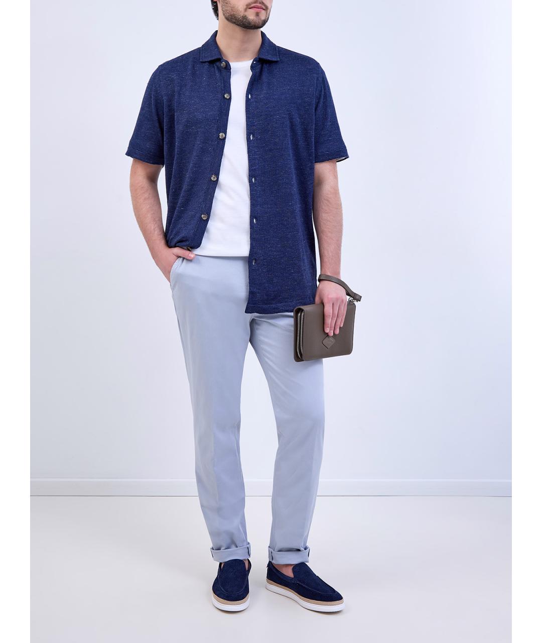 ELEVENTY Голубые хлопковые повседневные брюки, фото 2