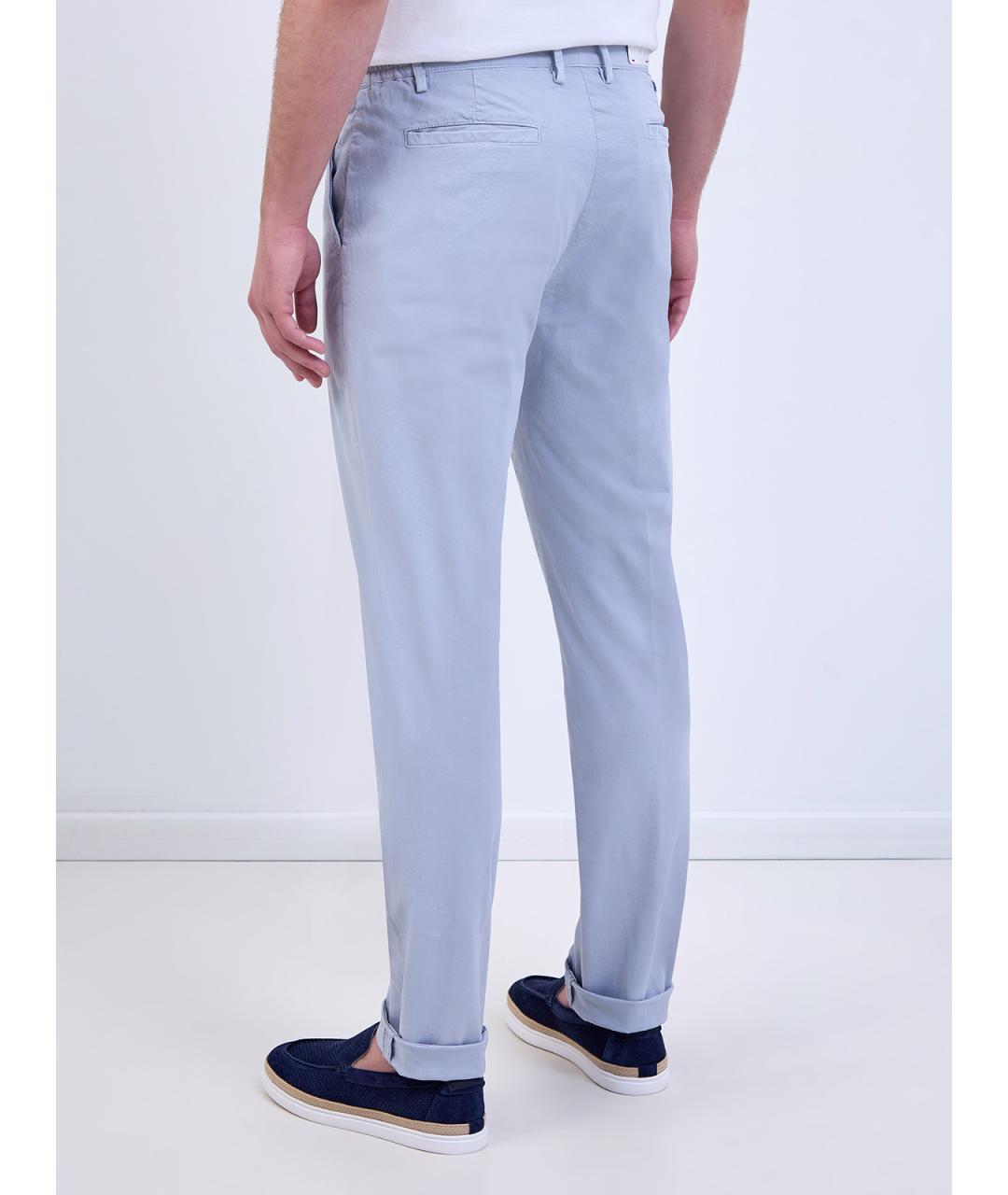 ELEVENTY Голубые хлопковые повседневные брюки, фото 4