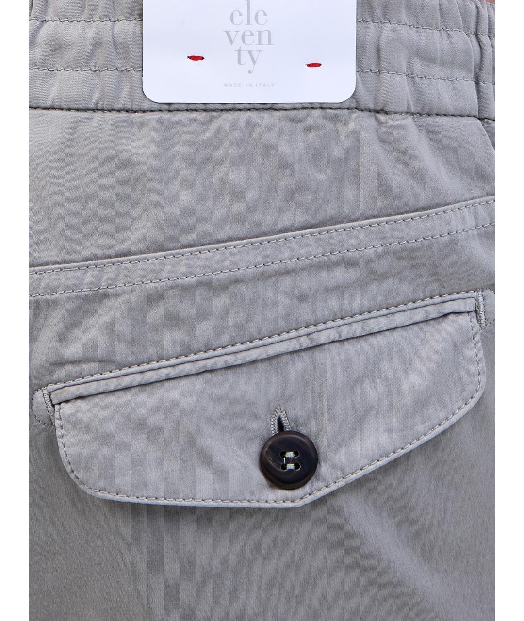 ELEVENTY Серые хлопковые повседневные брюки, фото 5