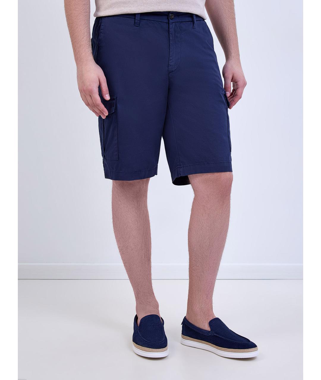 ELEVENTY Синие хлопковые шорты, фото 3