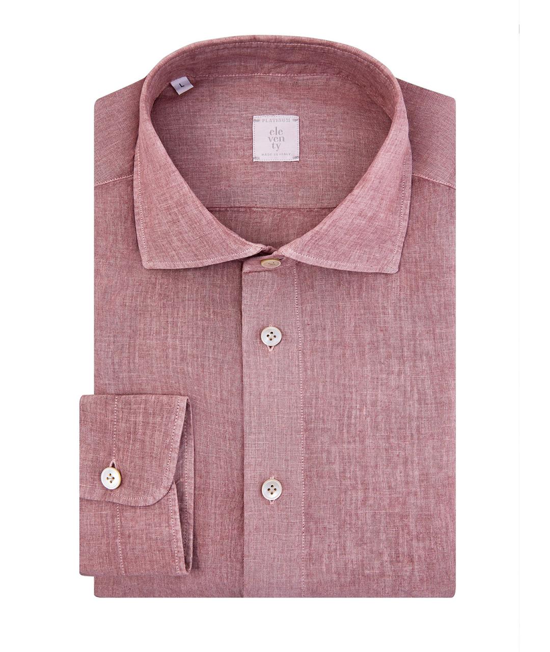 ELEVENTY Розовая льняная кэжуал рубашка, фото 2