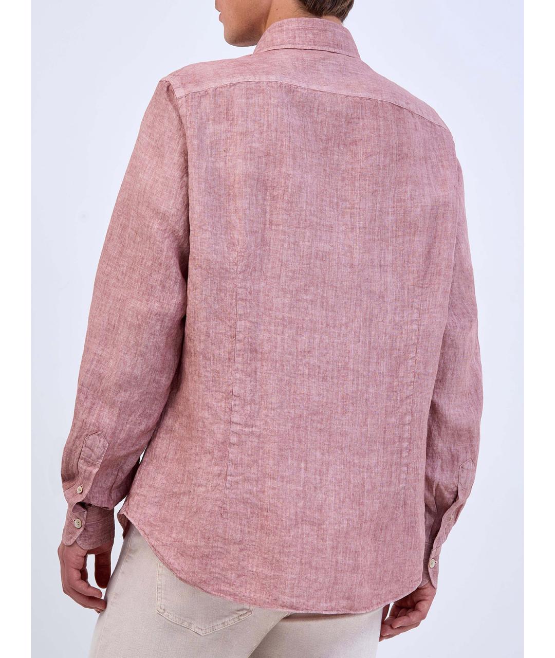 ELEVENTY Розовая льняная кэжуал рубашка, фото 4