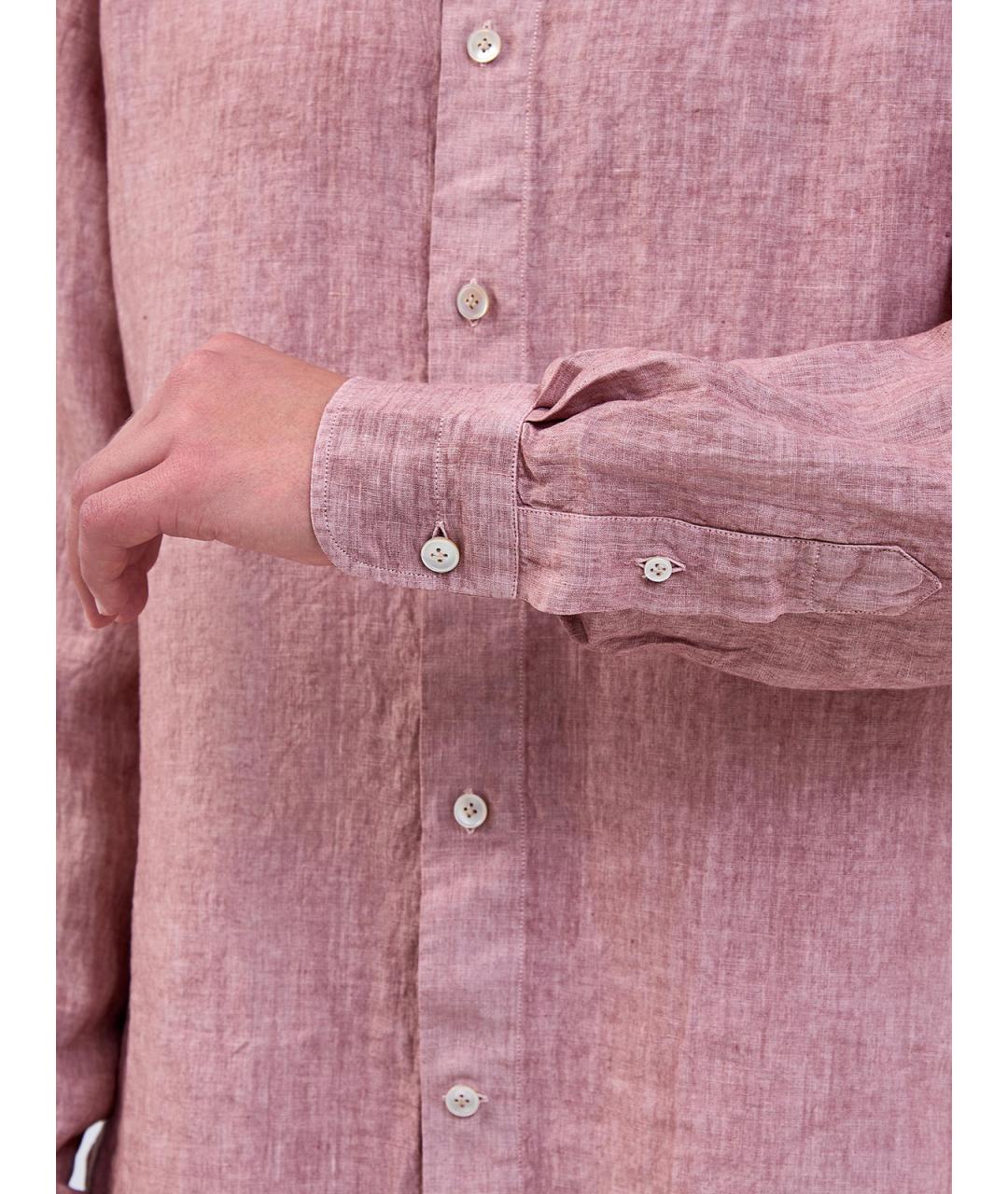 ELEVENTY Розовая льняная кэжуал рубашка, фото 5
