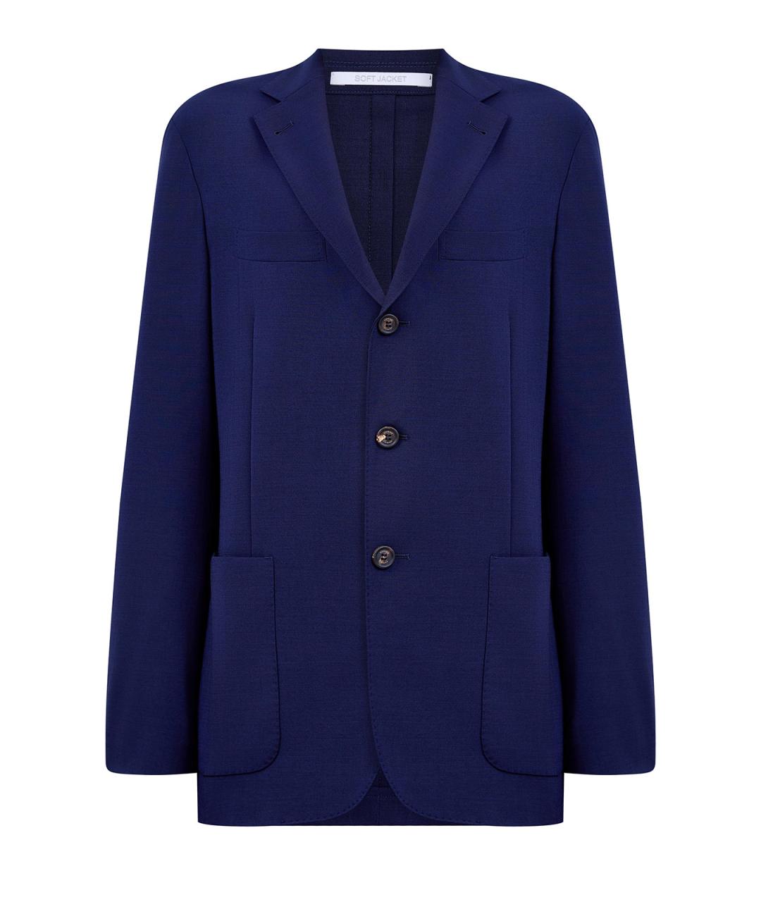 ELEVENTY Синий шерстяной пиджак, фото 1