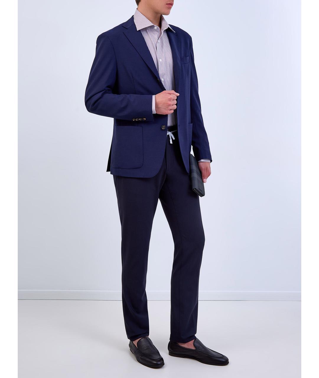 ELEVENTY Синий шерстяной пиджак, фото 2