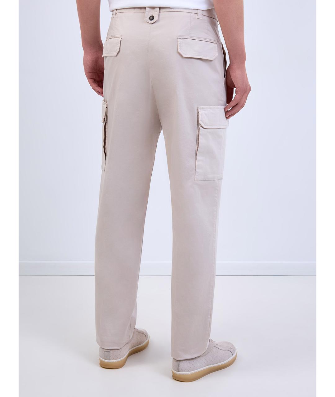 ELEVENTY Бежевые хлопковые повседневные брюки, фото 4