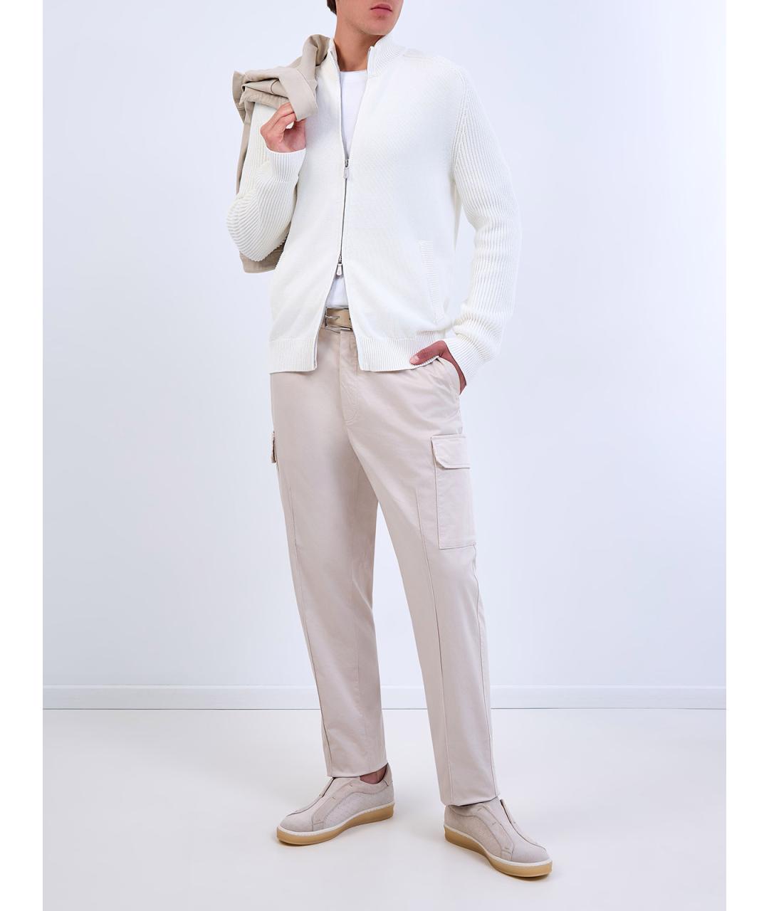 ELEVENTY Бежевые хлопковые повседневные брюки, фото 2