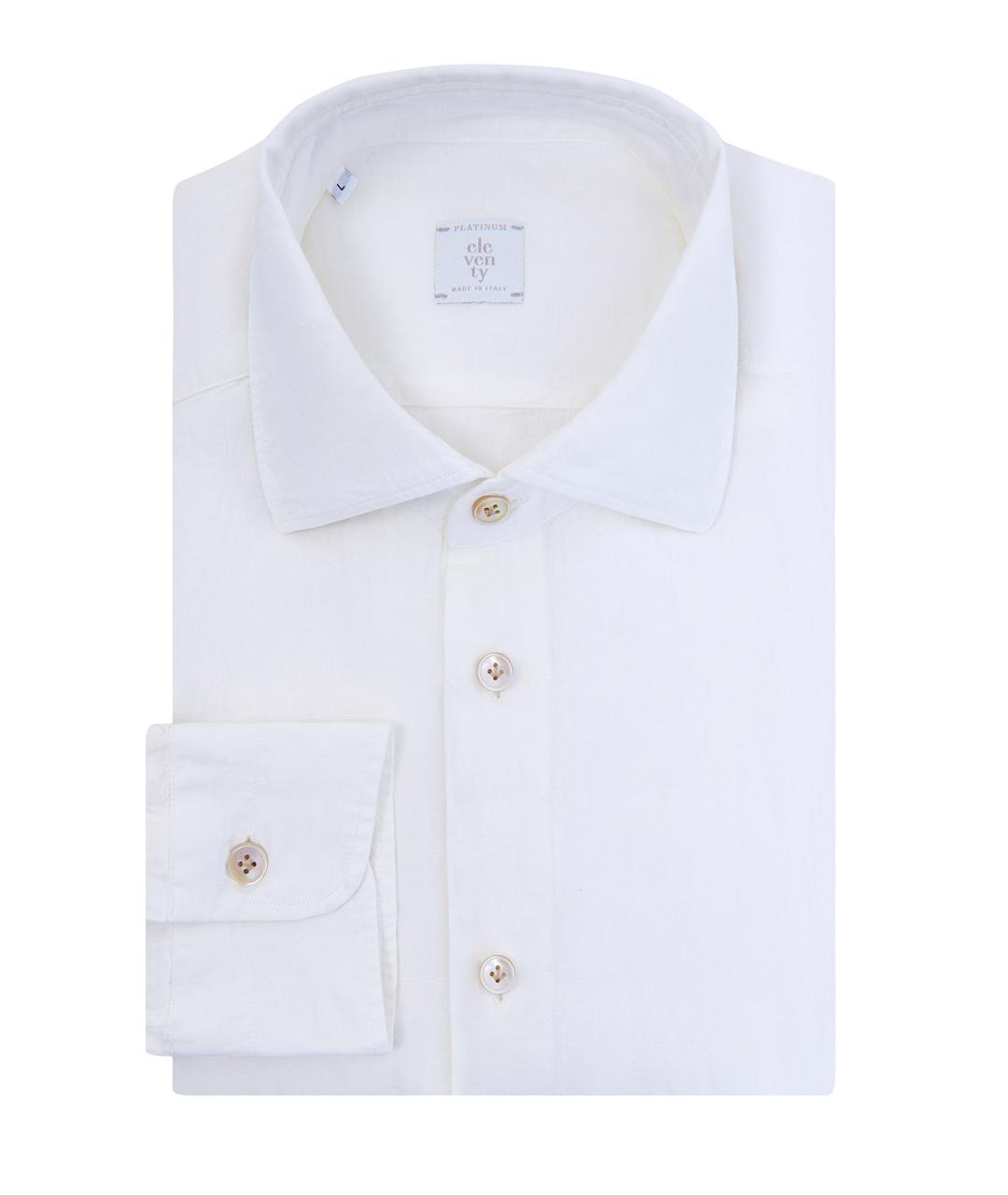 ELEVENTY Белая льняная кэжуал рубашка, фото 2