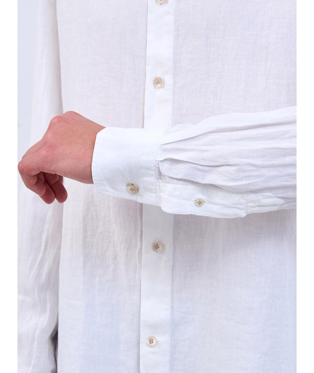 ELEVENTY Белая льняная кэжуал рубашка, фото 5