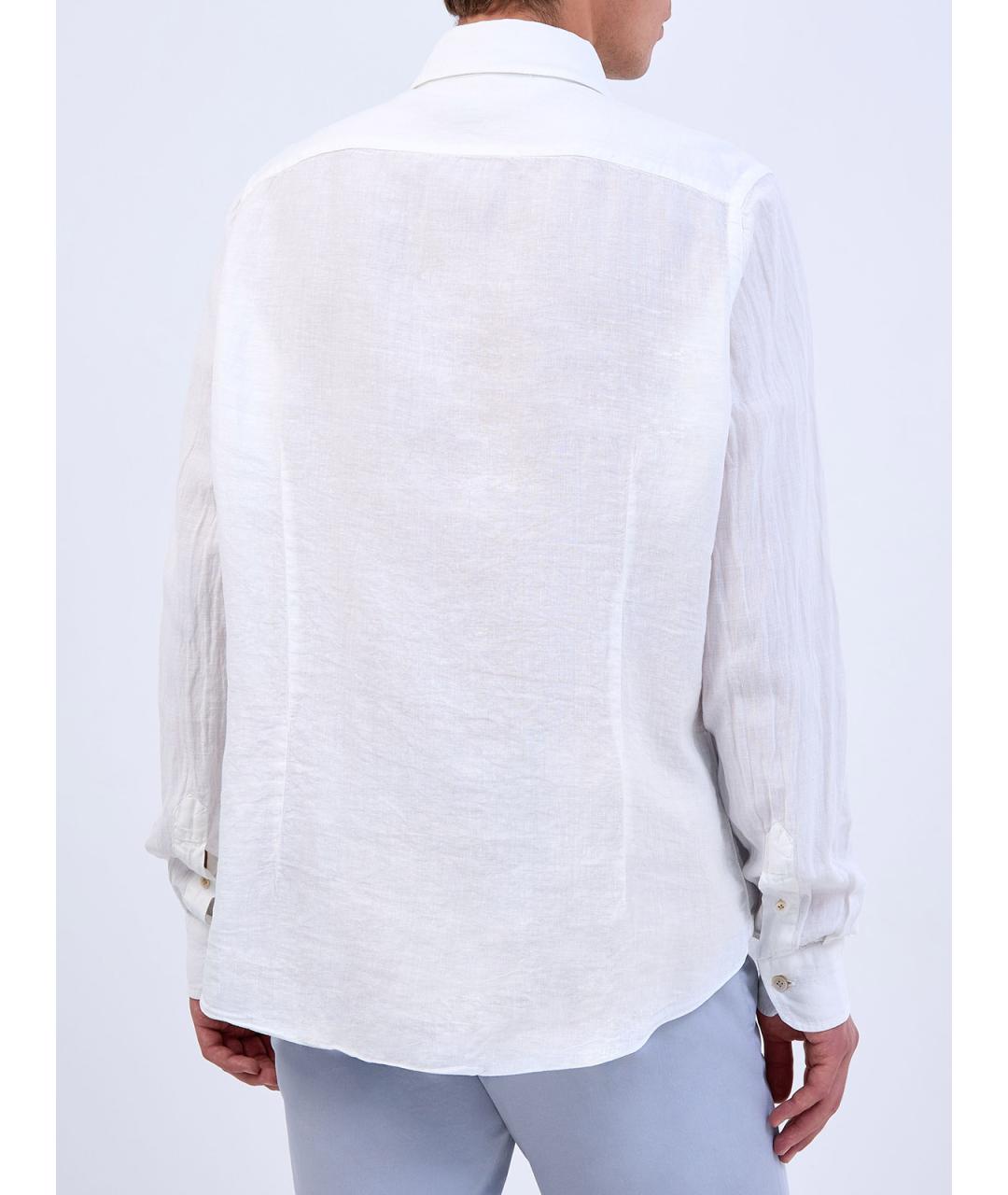 ELEVENTY Белая льняная кэжуал рубашка, фото 4