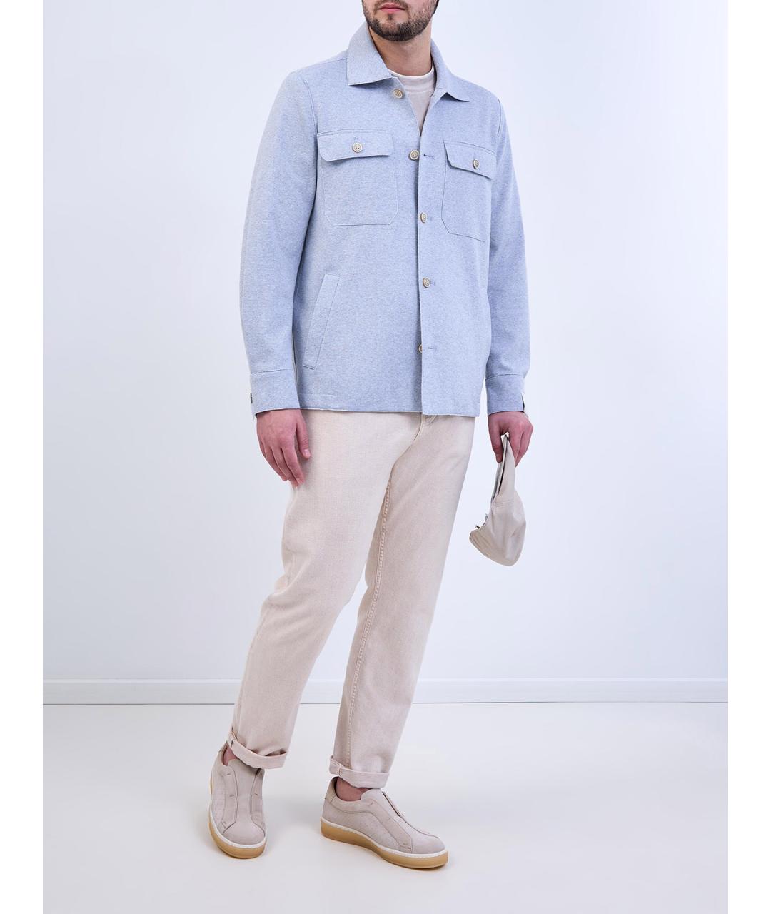 ELEVENTY Голубая хлопковая куртка, фото 2