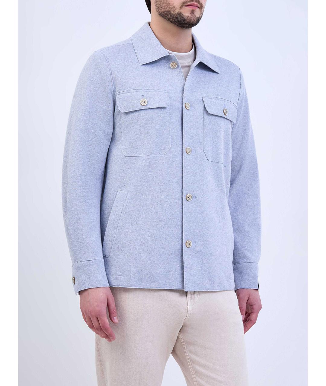 ELEVENTY Голубая хлопковая куртка, фото 3