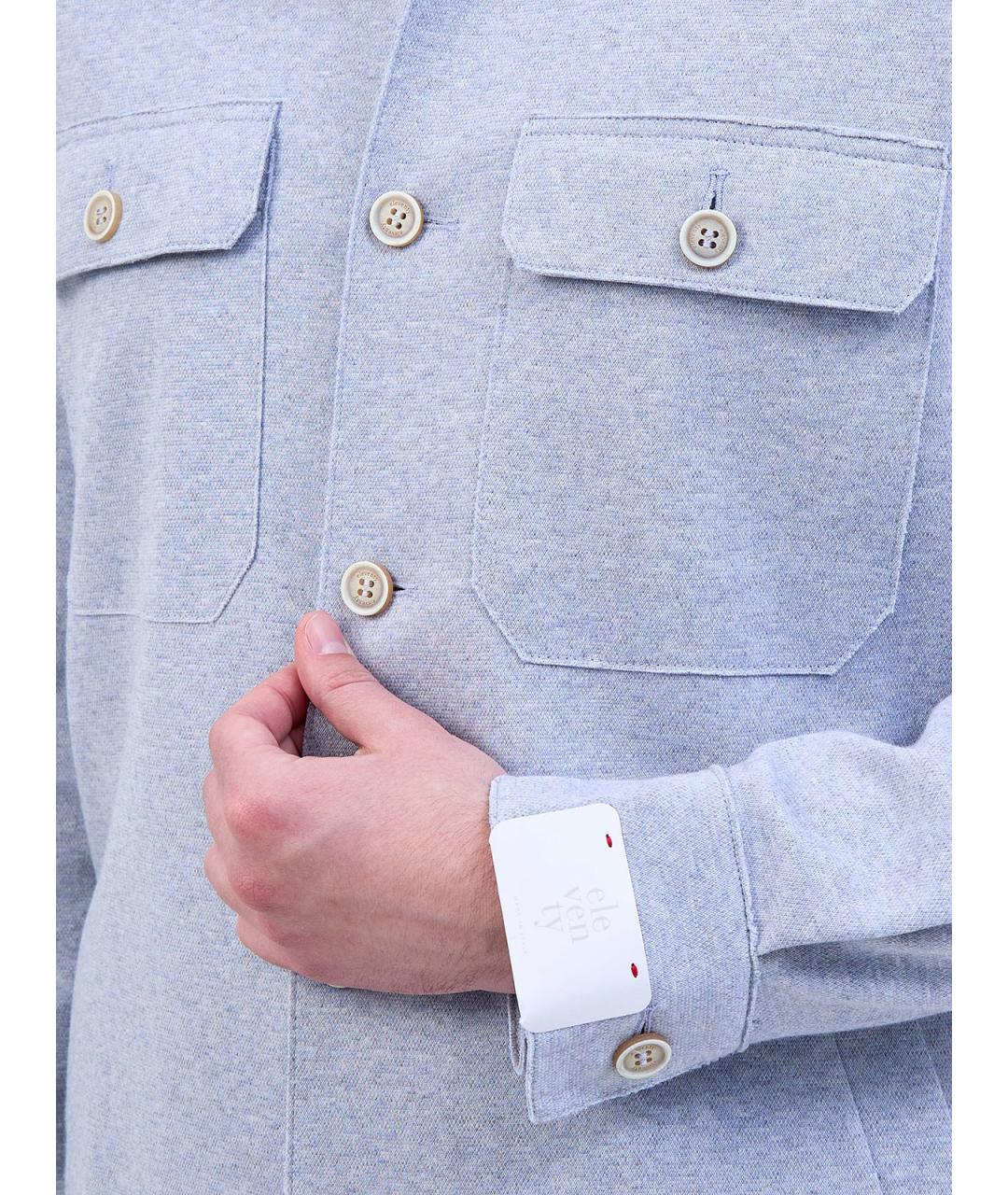 ELEVENTY Голубая хлопковая куртка, фото 5