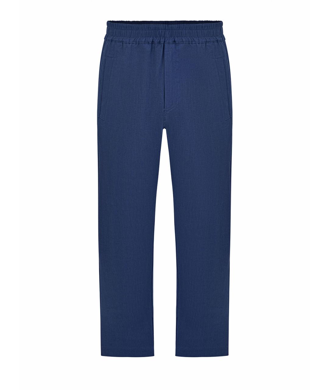 ELEVENTY Синие льняные повседневные брюки, фото 1