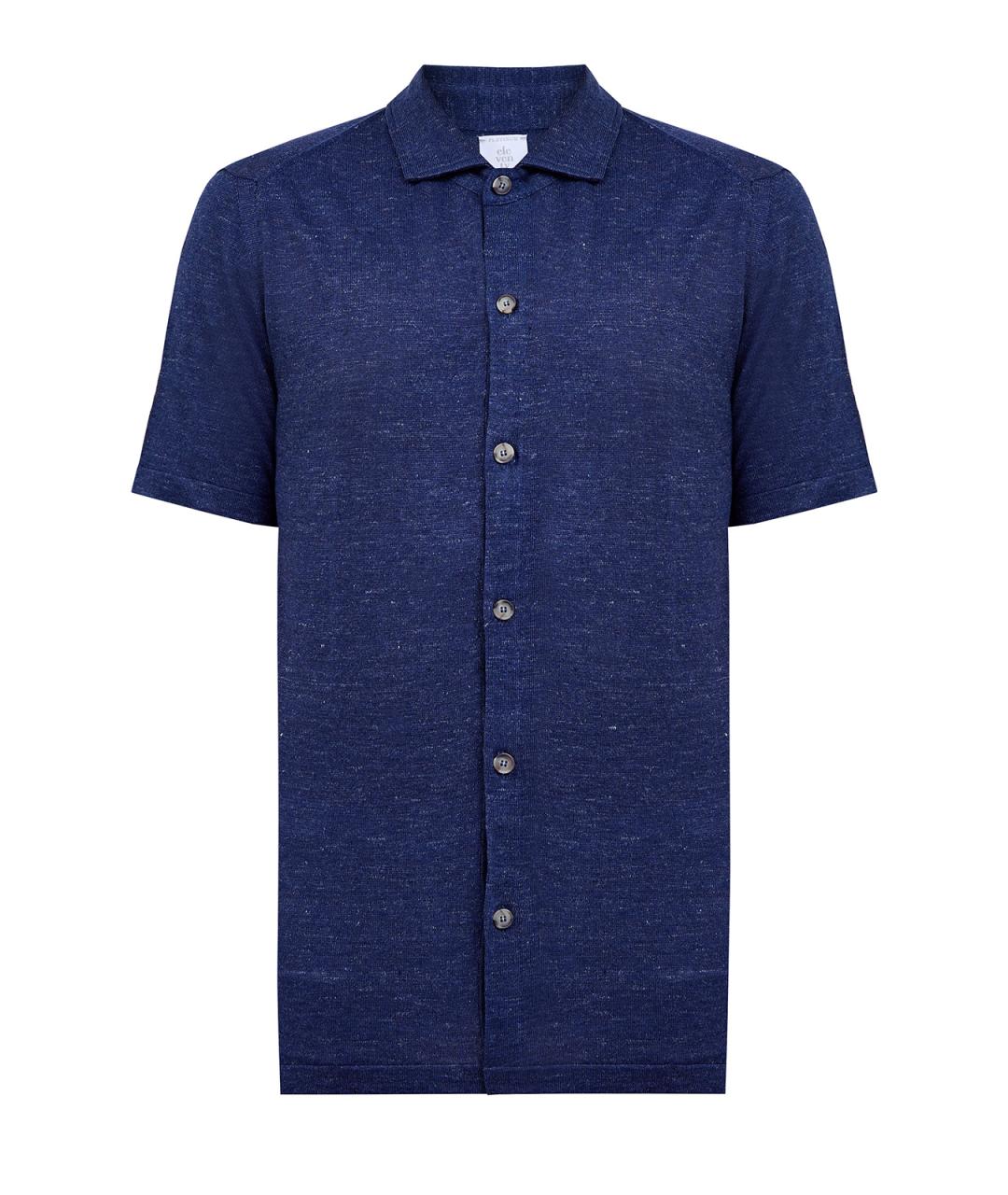 ELEVENTY Синяя льняная кэжуал рубашка, фото 1
