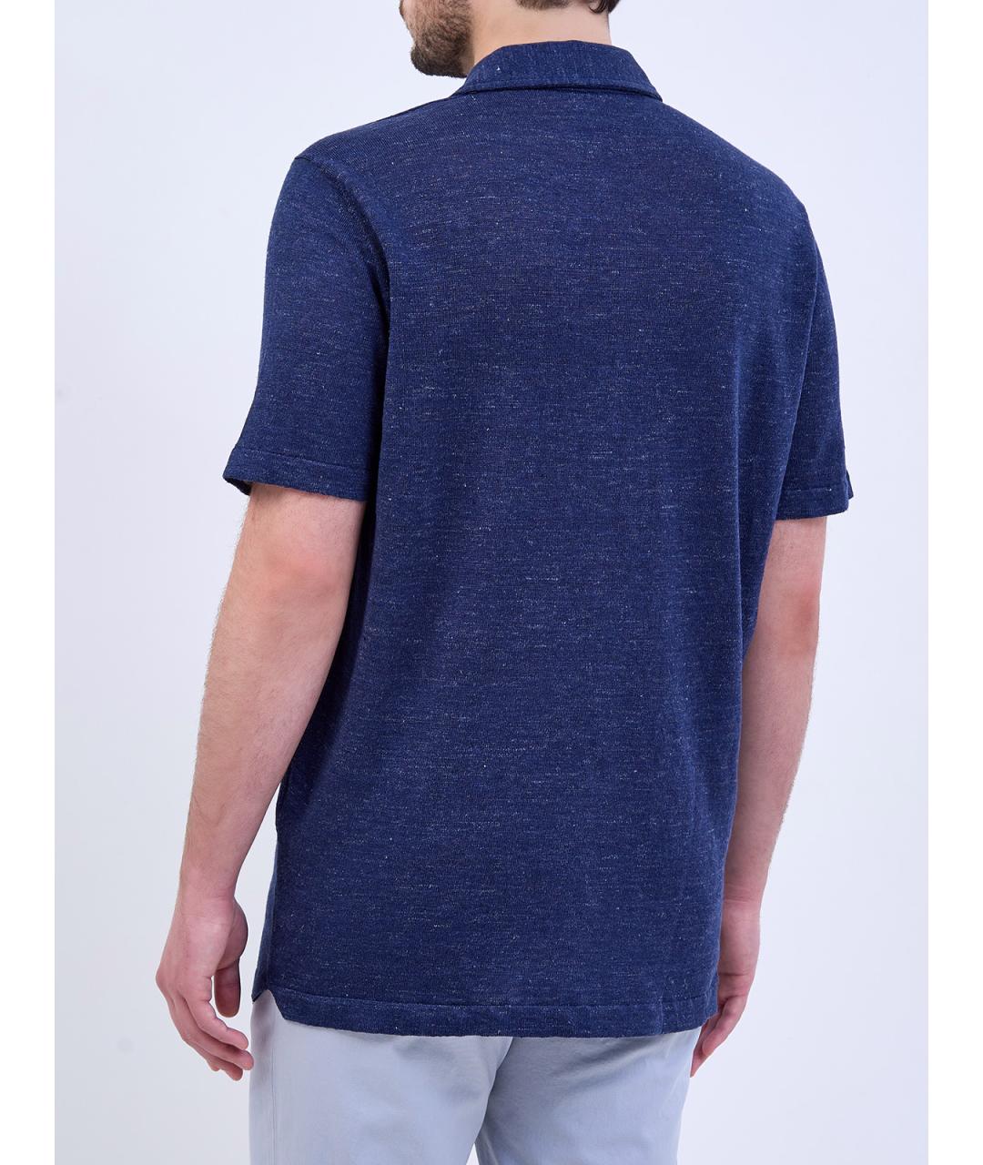 ELEVENTY Синяя льняная кэжуал рубашка, фото 4