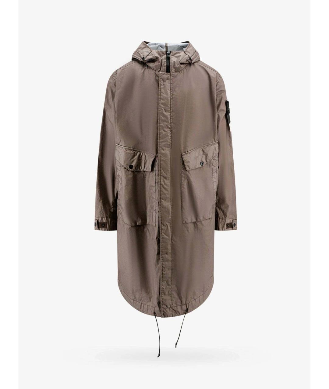 STONE ISLAND Серый полиамидовый тренч / плащ, фото 4