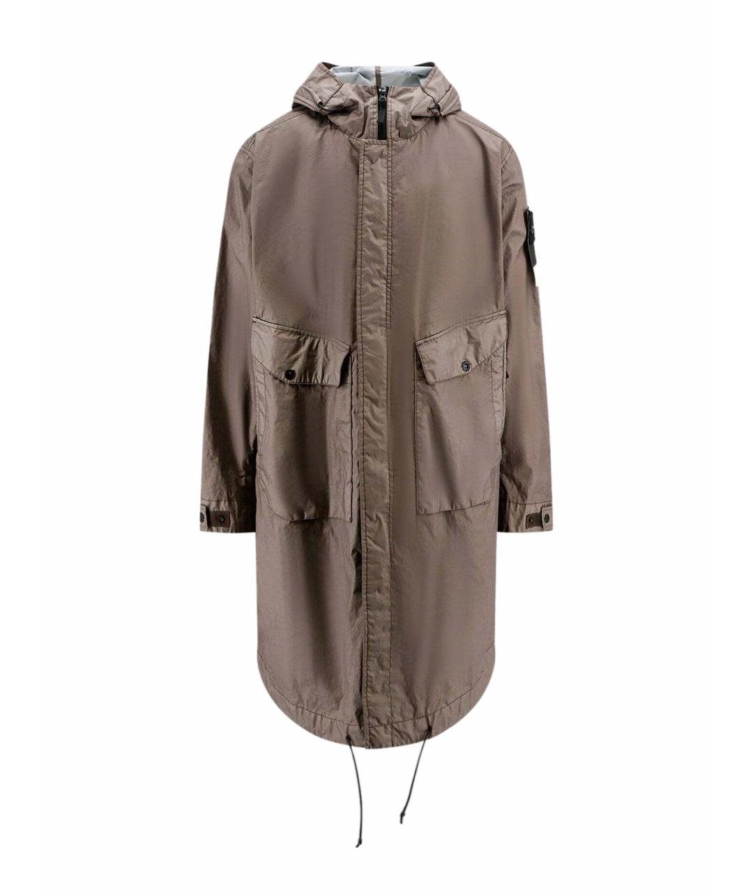 STONE ISLAND Серый полиамидовый тренч / плащ, фото 1
