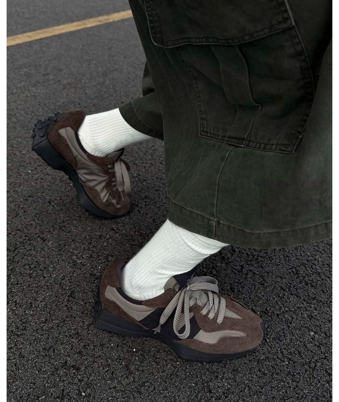 NEW BALANCE Коричневые замшевые кроссовки, фото 7