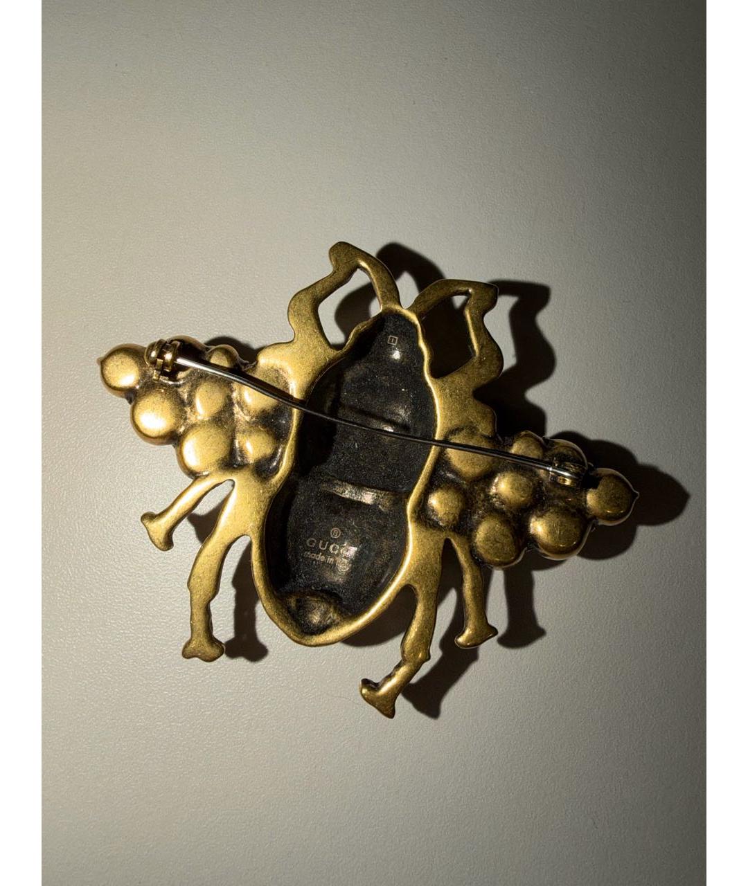 GUCCI Золотая металлическая булавка / брошь, фото 2