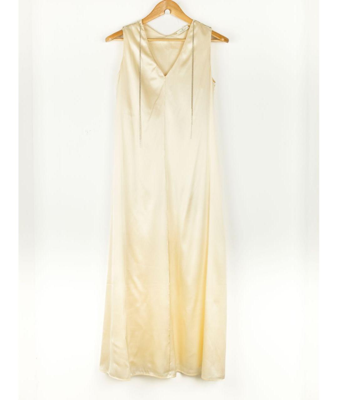 PANICALE Золотое шелковое платье, фото 5