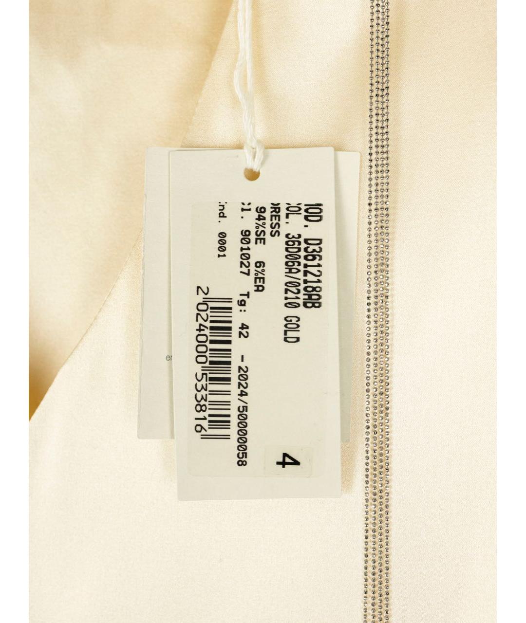 PANICALE Золотое шелковое платье, фото 4