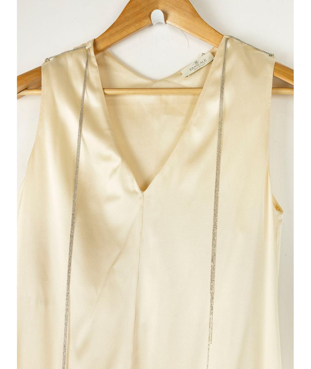 PANICALE Золотое шелковое платье, фото 3