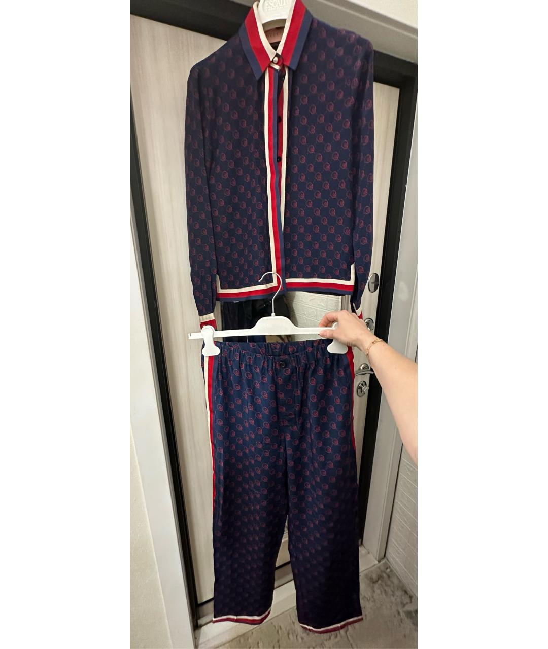 GUCCI Мульти шелковый костюм с брюками, фото 11