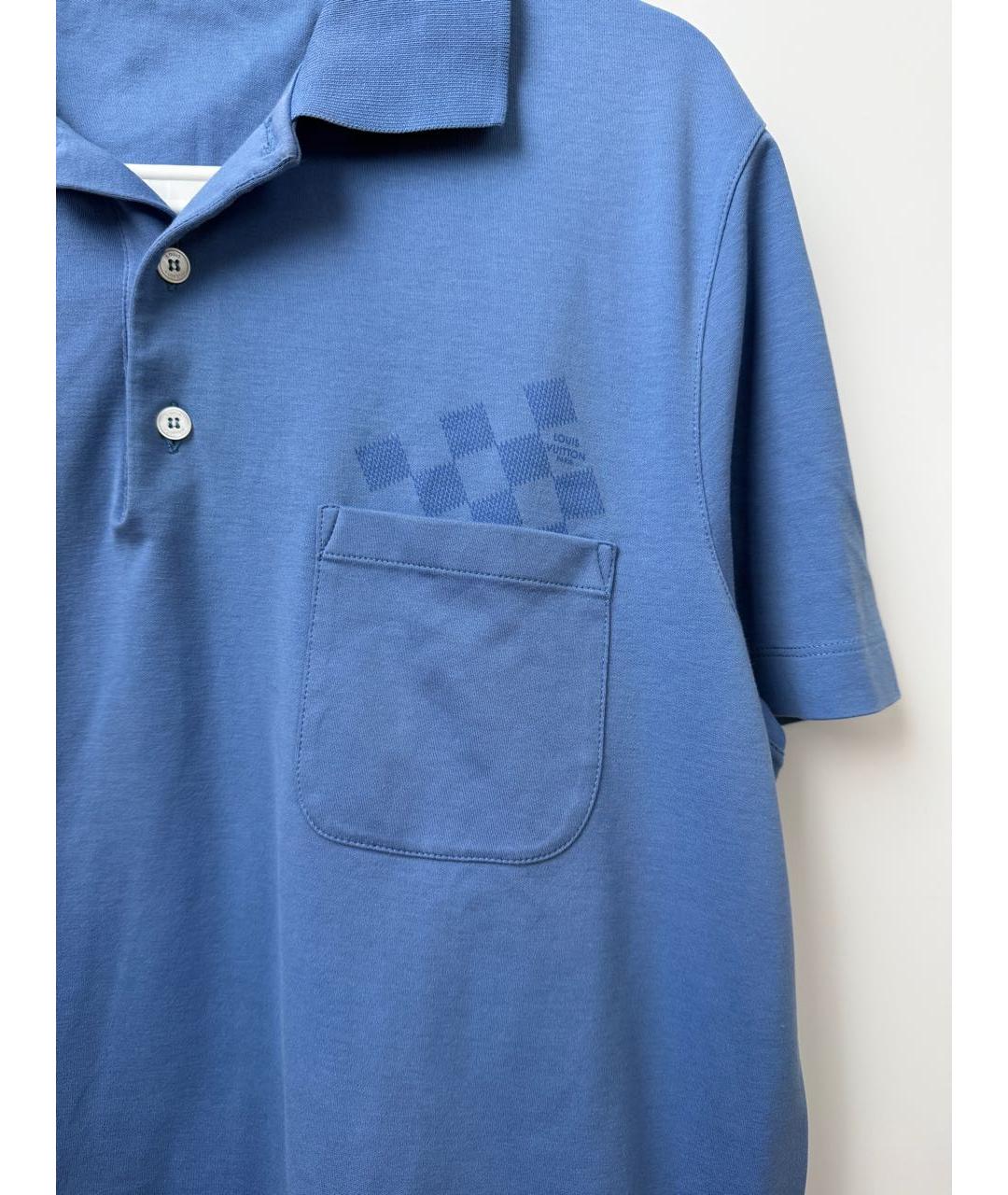 LOUIS VUITTON Голубая хлопковая водолазка, фото 4