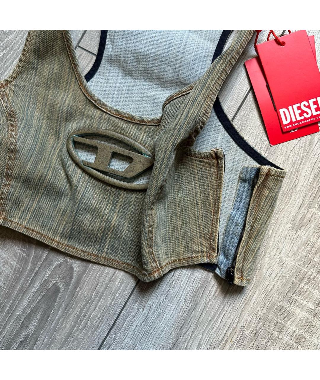 DIESEL Бежевая хлопковая майка, фото 7