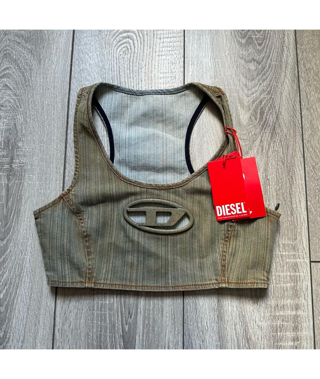 DIESEL Бежевая хлопковая майка, фото 8