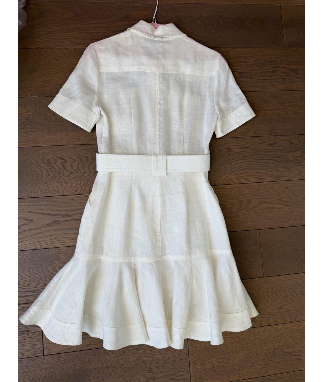 ZIMMERMANN Белое льняное коктейльное платье, фото 2