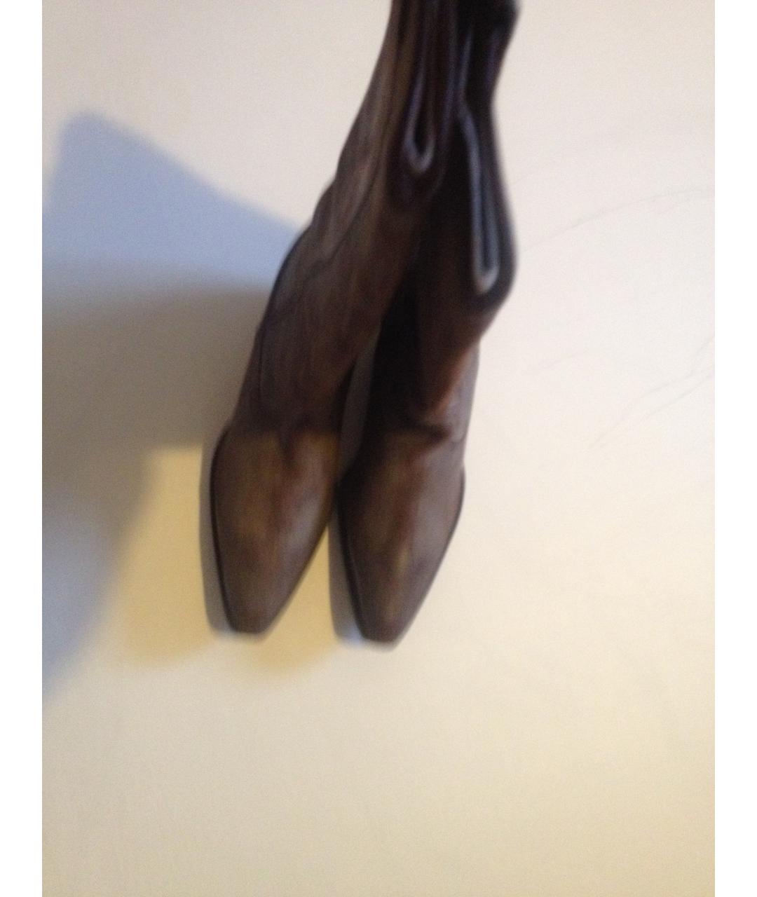 MAISON MARGIELA Коричневые кожаные сапоги, фото 2